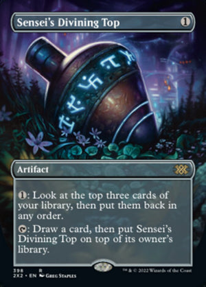 Image 391: Sensei's Divining Top (Borderless Alternate Art) [Double Masters 2022]