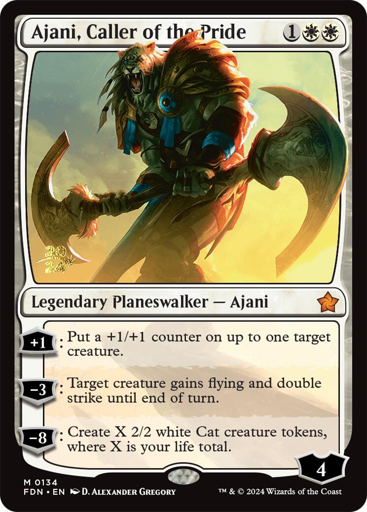 Ajani, Caller of the Pride [Foundations Prerelease Promos]