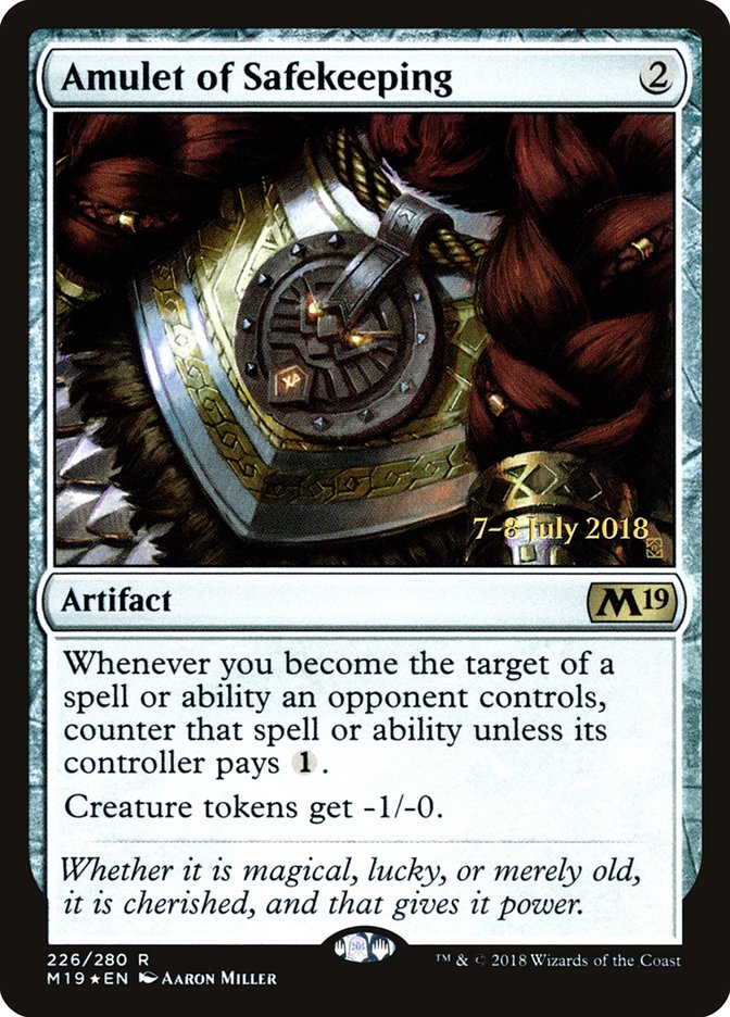 Amulet of Safekeeping  (Prerelease) [Core Set 2019 Prerelease Promos]