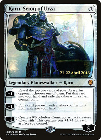 Karn, Scion of Urza  (Prerelease) [Dominaria Prerelease Promos]
