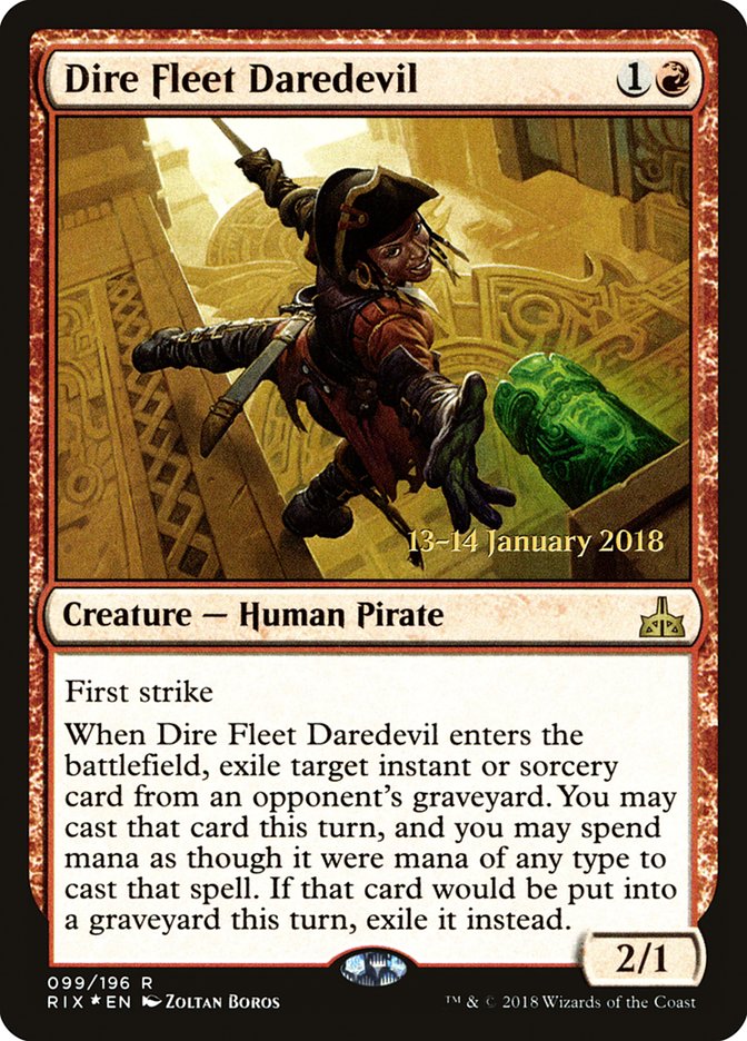 Dire Fleet Daredevil (Prerelease) [Rivals of Ixalan Prerelease Promos]