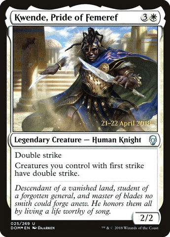 Kwende, Pride of Femeref  (Prerelease) [Dominaria Prerelease Promos]