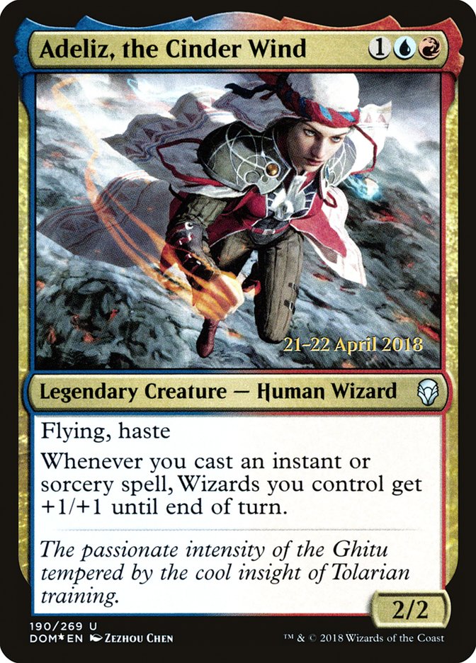 Adeliz, the Cinder Wind  (Prerelease) [Dominaria Prerelease Promos]