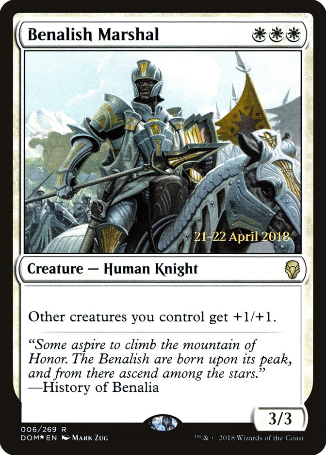 Benalish Marshal  (Prerelease) [Dominaria Prerelease Promos]