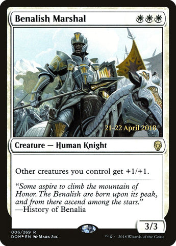 Benalish Marshal  (Prerelease) [Dominaria Prerelease Promos]