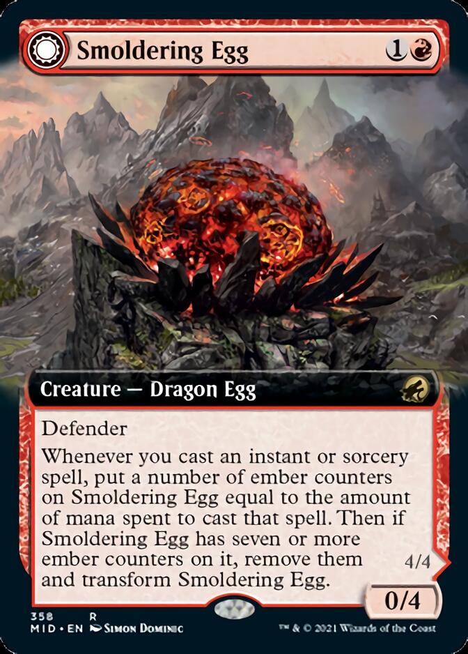 Smoldering Egg // Ashmouth Dragon (Extended) [Innistrad: Midnight Hunt]