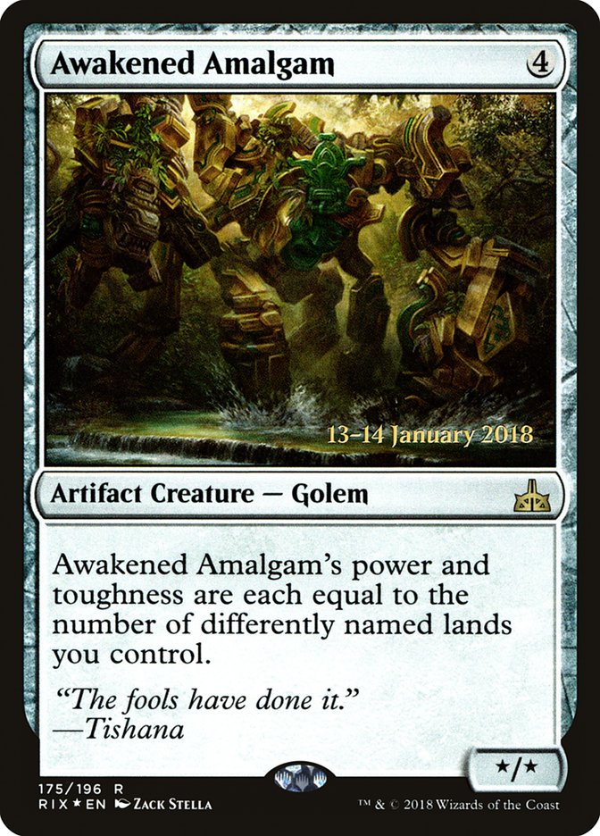 Awakened Amalgam (Prerelease) [Rivals of Ixalan Prerelease Promos]
