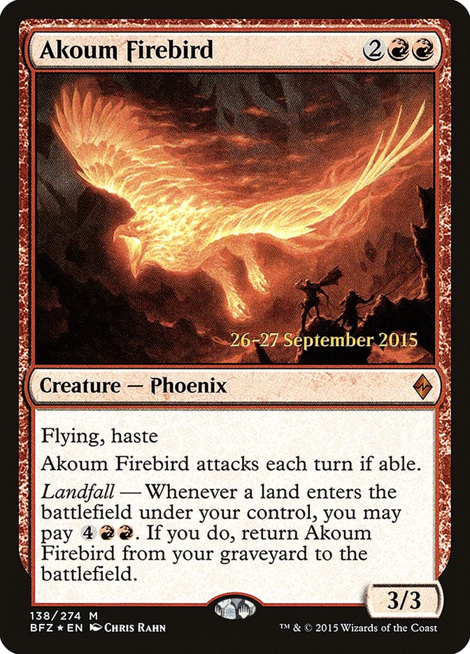 Akoum Firebird  (Prerelease) [Battle for Zendikar Prerelease Promos]