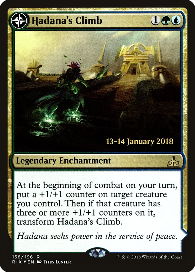 Hadana's Climb // Winged Temple of Orazca (Prerelease) [Rivals of Ixalan Prerelease Promos]