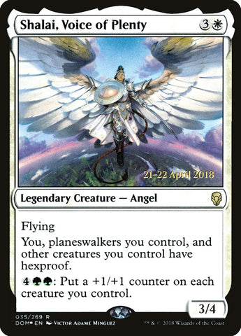 Shalai, Voice of Plenty  (Prerelease) [Dominaria Prerelease Promos]