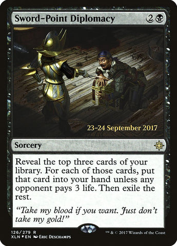 Sword-Point Diplomacy  (Prerelease) [Ixalan Prerelease Promos]