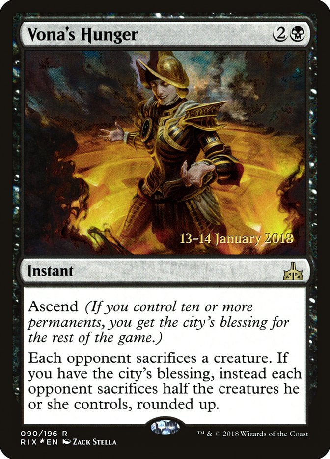 Vona's Hunger (Prerelease) [Rivals of Ixalan Prerelease Promos]