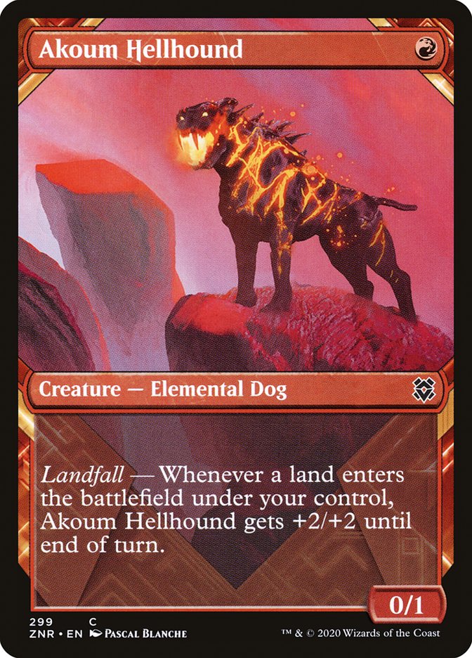 Akoum Hellhound (Showcase) [Zendikar Rising]