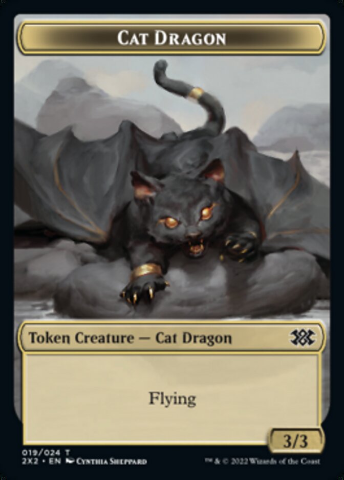 Cat Dragon // Knight Double-sided Token [Double Masters 2022 Tokens]