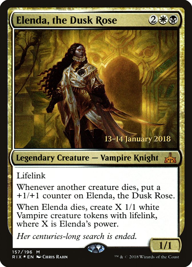 Elenda, the Dusk Rose (Prerelease) [Rivals of Ixalan Prerelease Promos]