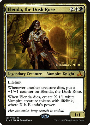 Elenda, the Dusk Rose (Prerelease) [Rivals of Ixalan Prerelease Promos]