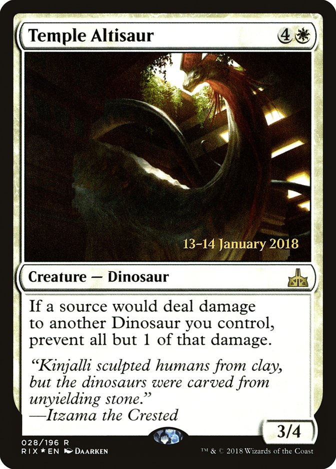 Temple Altisaur (Prerelease) [Rivals of Ixalan Prerelease Promos]