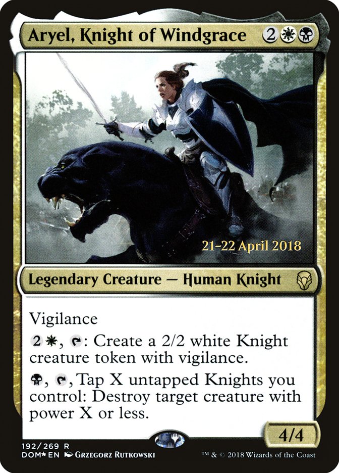 Aryel, Knight of Windgrace  (Prerelease) [Dominaria Prerelease Promos]