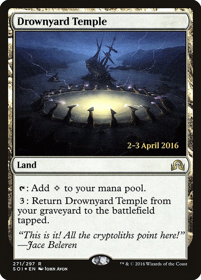 Drownyard Temple (Prerelease) [Shadows over Innistrad Prerelease Promos]